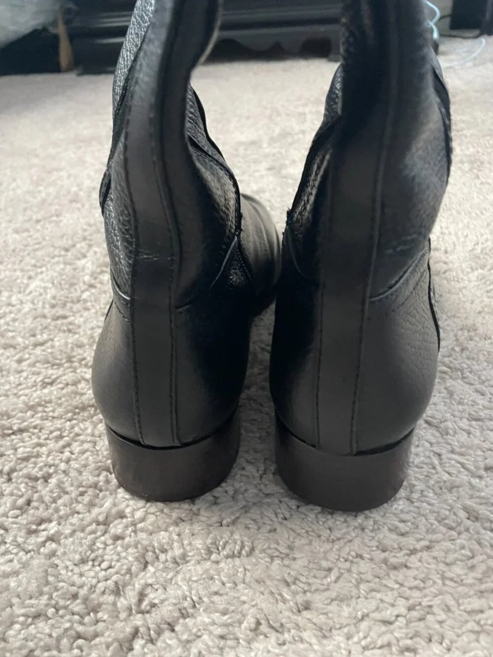 Tory Burch Black Pebbled Leather Tall Riding Boots